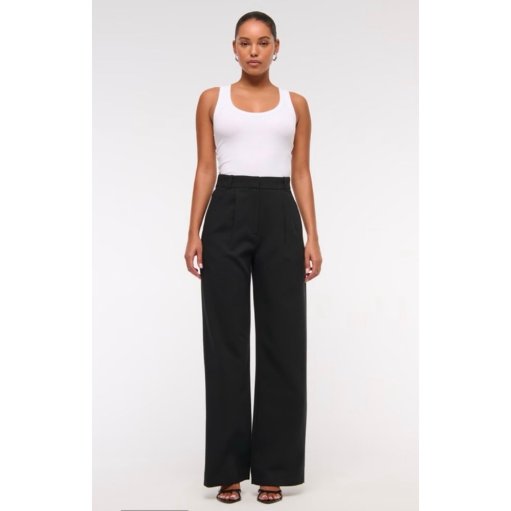 Abercrombie & Fitch Black Wide-Leg Trousers